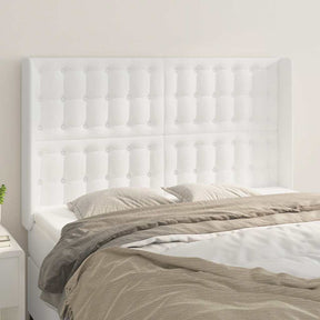 Vidaxl hoofdbord met randen 147x16x118 128 cm kunstleer wit
