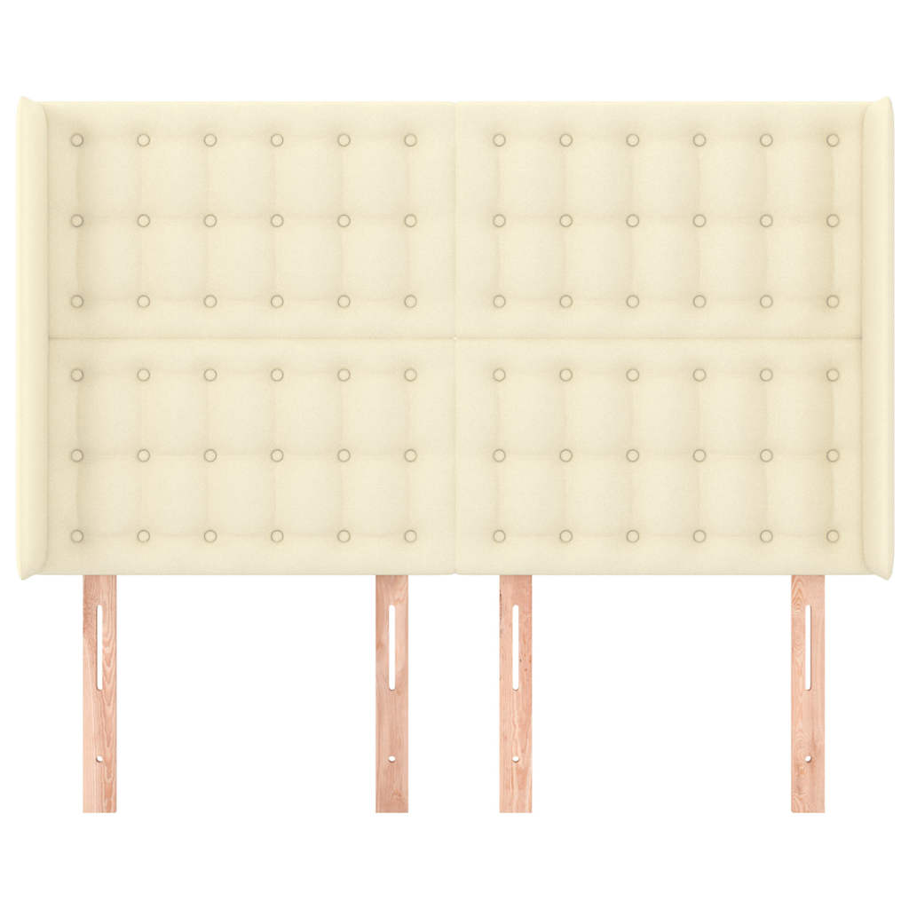Vidaxl hoofdbord met randen 147x16x118 128 cm kunstleer crèmekleurig