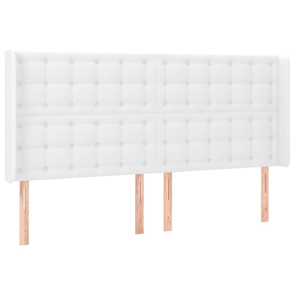Vidaxl hoofdbord met randen 163x16x118 128 cm kunstleer wit