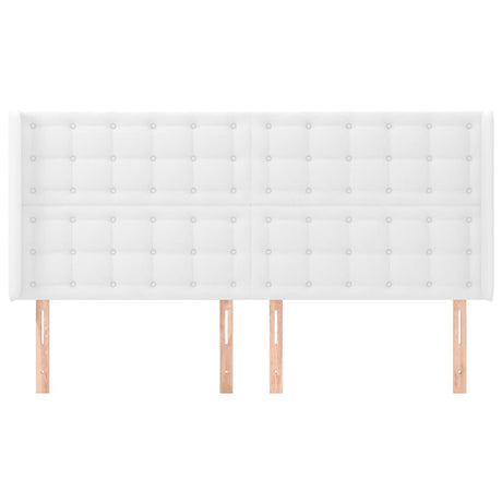 Vidaxl hoofdbord met randen 163x16x118 128 cm kunstleer wit