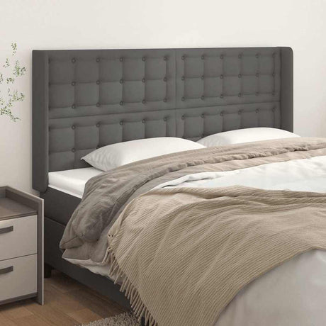 Vidaxl hoofdbord met randen 163x16x118 128 cm kunstleer grijs
