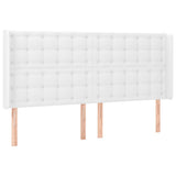 Vidaxl hoofdbord met randen 183x16x118 128 cm kunstleer wit