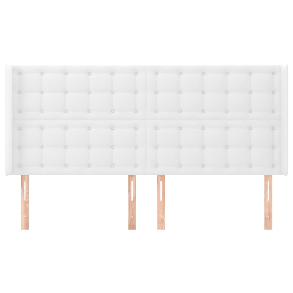 Vidaxl hoofdbord met randen 183x16x118 128 cm kunstleer wit
