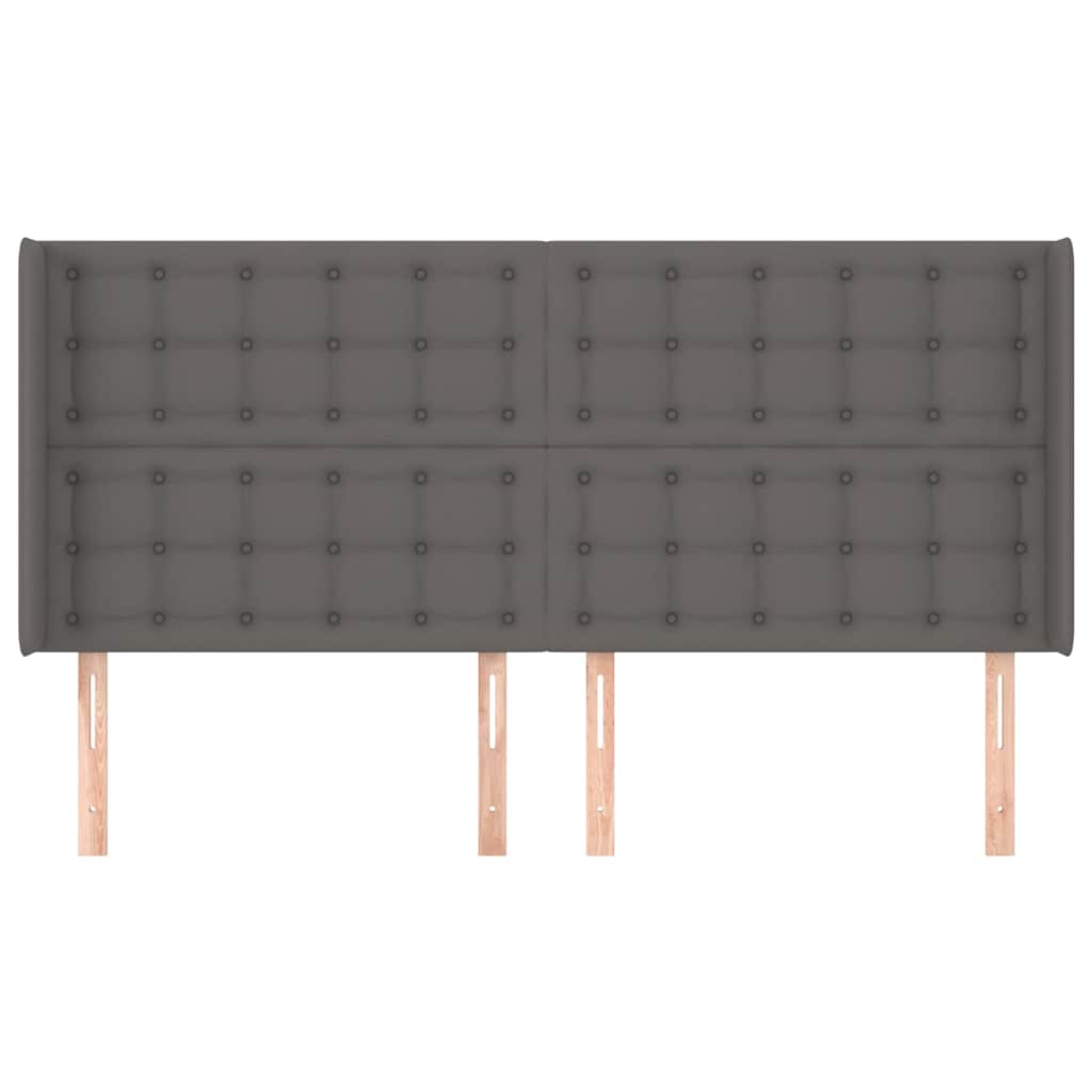 Vidaxl hoofdbord met randen 183x16x118 128 cm kunstleer grijs