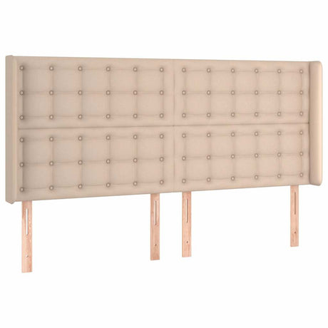 Vidaxl hoofdbord met randen 183x16x118 128cm kunstleer cappuccinokleur