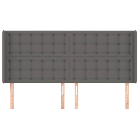Vidaxl hoofdbord met randen 203x16x118 128 cm kunstleer grijs