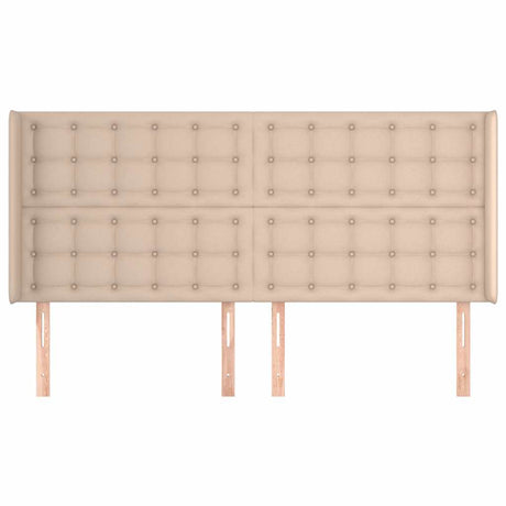 Vidaxl hoofdbord met randen 203x16x118 128cm kunstleer cappuccinokleur
