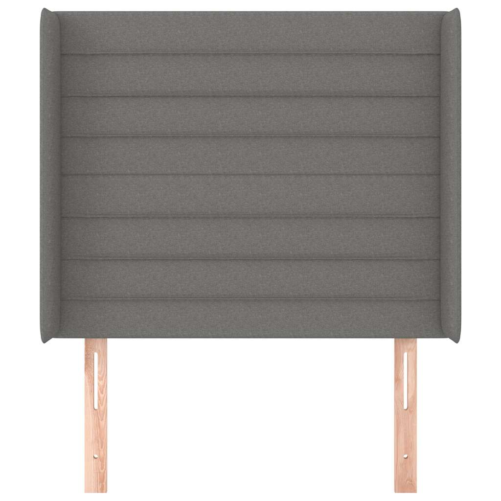 Vidaxl hoofdbord met randen 93x16x118 128 cm stof donkergrijs