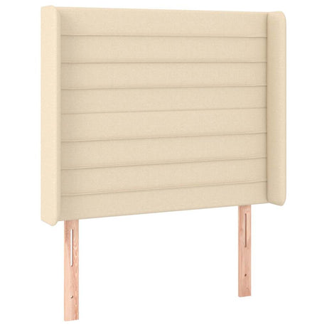 Vidaxl hoofdbord met randen 93x16x118 128 cm stof crèmekleurig
