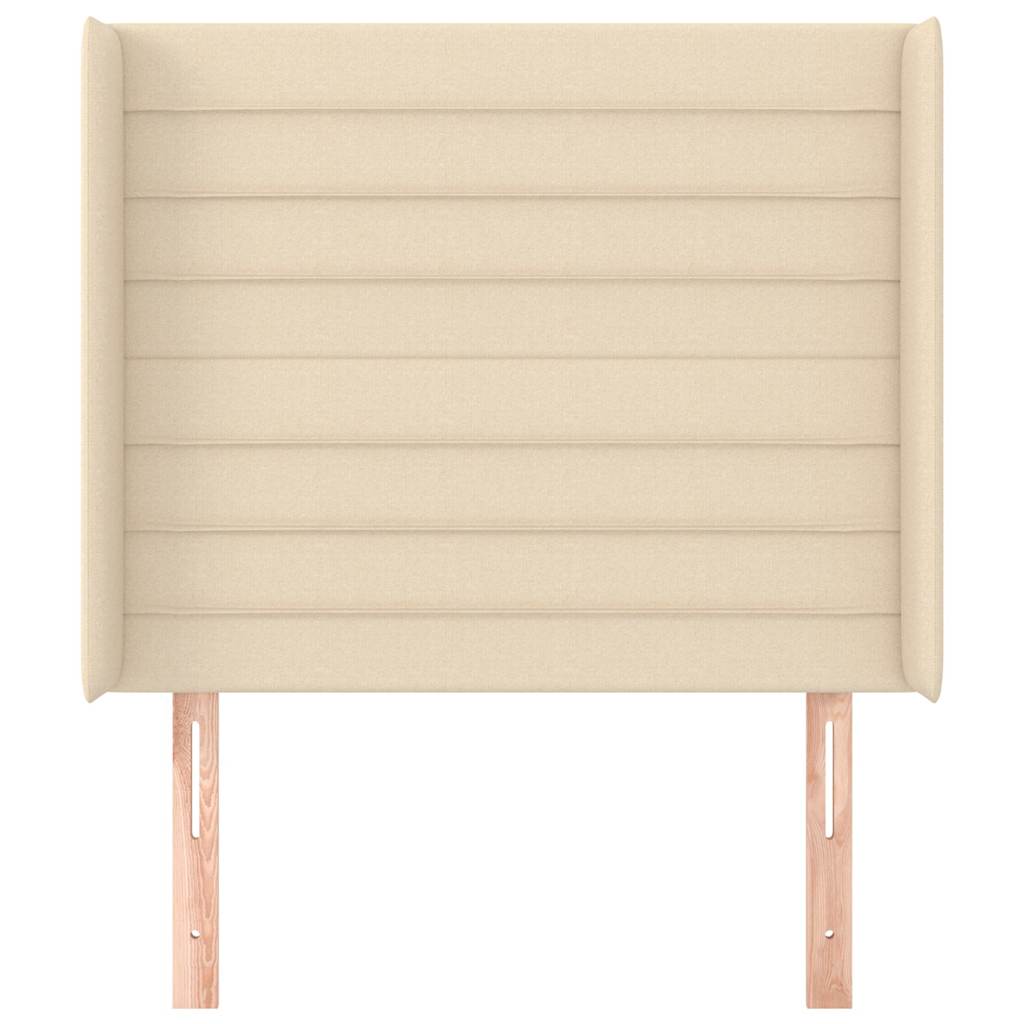 Vidaxl hoofdbord met randen 93x16x118 128 cm stof crèmekleurig