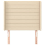Vidaxl hoofdbord met randen 93x16x118 128 cm stof crèmekleurig