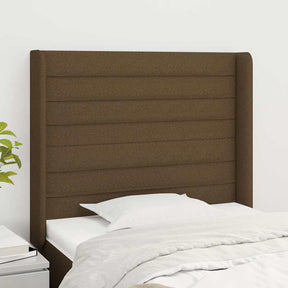 Vidaxl hoofdbord met randen 103x16x118 128 cm stof donkerbruin