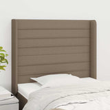 Vidaxl hoofdbord met randen 103x16x118 128 cm stof taupe