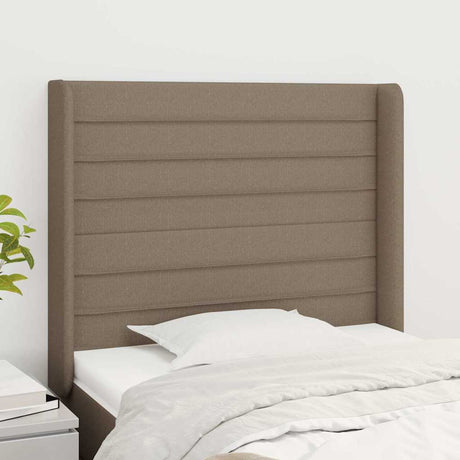 Vidaxl hoofdbord met randen 103x16x118 128 cm stof taupe