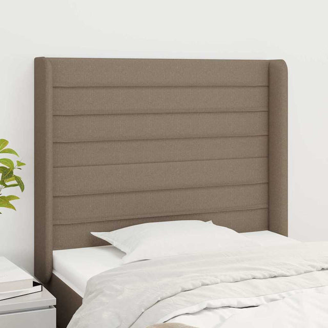 Vidaxl hoofdbord met randen 103x16x118 128 cm stof taupe