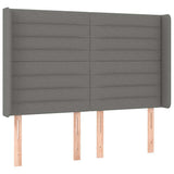 Vidaxl hoofdbord met randen 147x16x118 128 cm stof donkergrijs