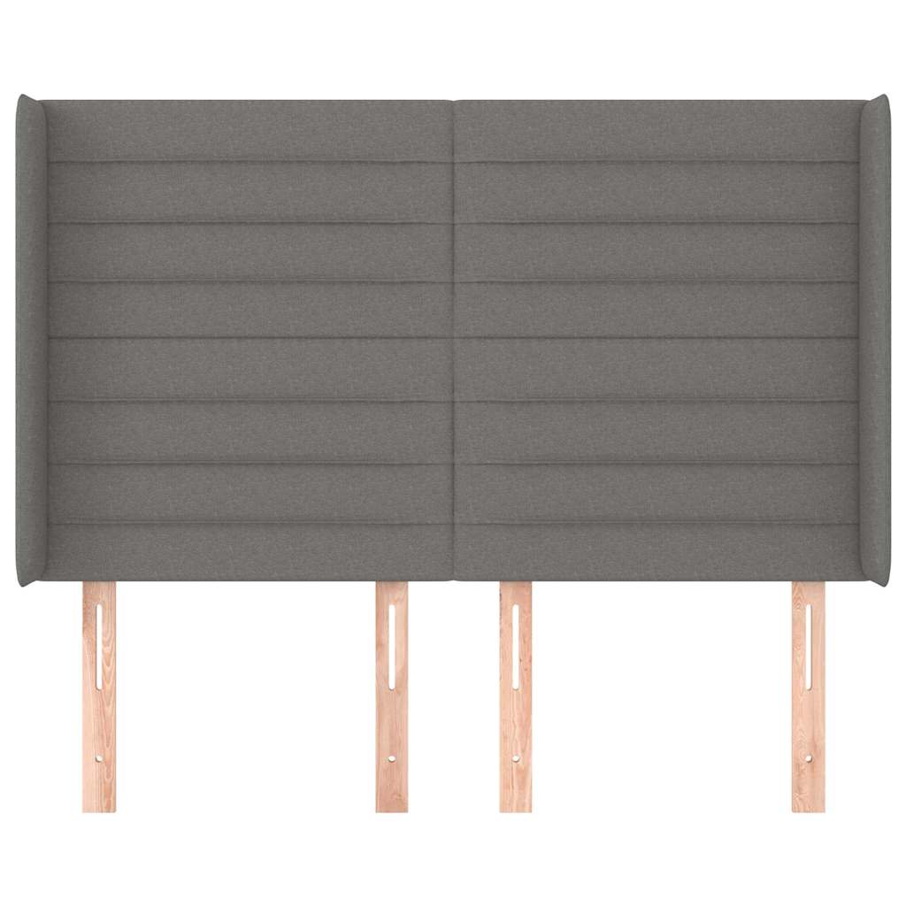 Vidaxl hoofdbord met randen 147x16x118 128 cm stof donkergrijs