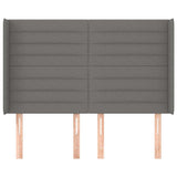 Vidaxl hoofdbord met randen 147x16x118 128 cm stof donkergrijs