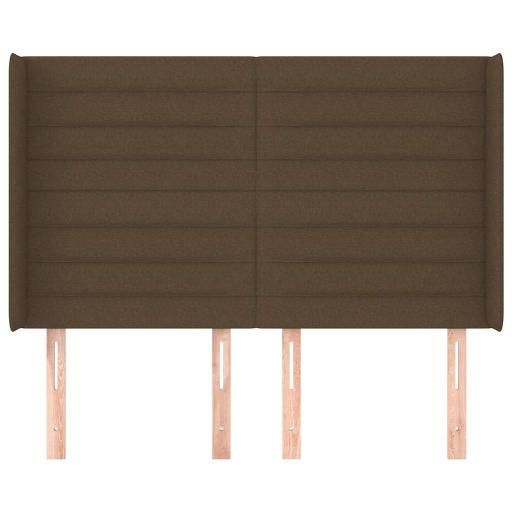 Vidaxl hoofdbord met randen 147x16x118 128 cm stof donkerbruin