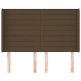 Vidaxl hoofdbord met randen 147x16x118 128 cm stof donkerbruin