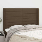 Vidaxl hoofdbord met randen 147x16x118 128 cm stof donkerbruin