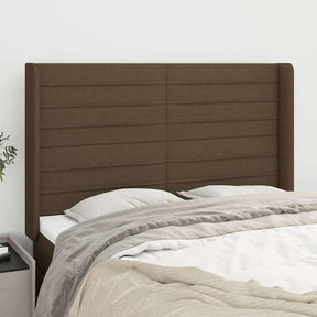 Vidaxl hoofdbord met randen 147x16x118 128 cm stof donkerbruin