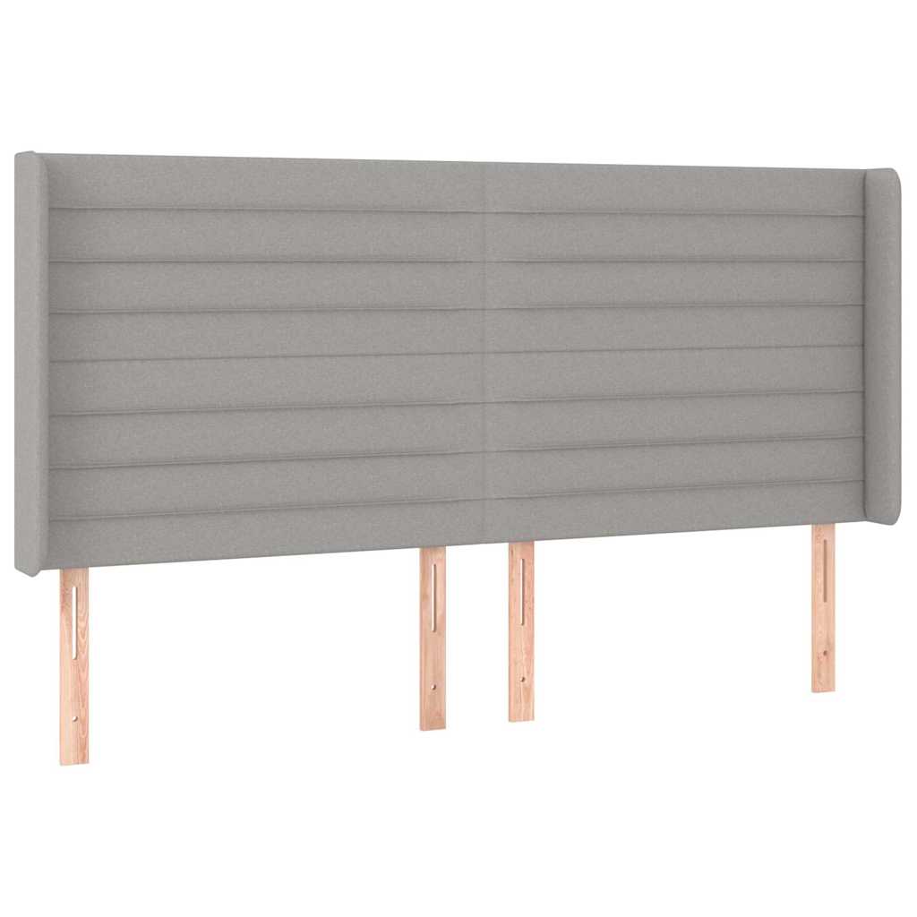 Vidaxl hoofdbord met randen 183x16x118 128 cm stof lichtgrijs