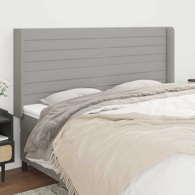 Vidaxl hoofdbord met randen 183x16x118 128 cm stof lichtgrijs