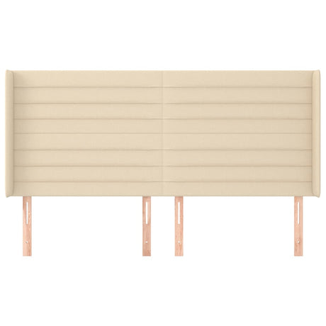 Vidaxl hoofdbord met randen 183x16x118 128 cm stof crèmekleurig