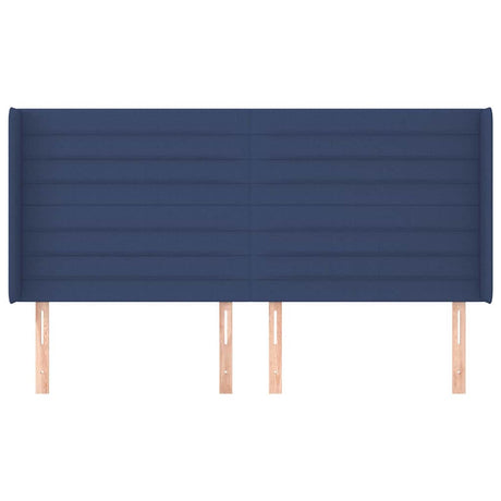 Vidaxl hoofdbord met randen 183x16x118 128 cm stof blauw