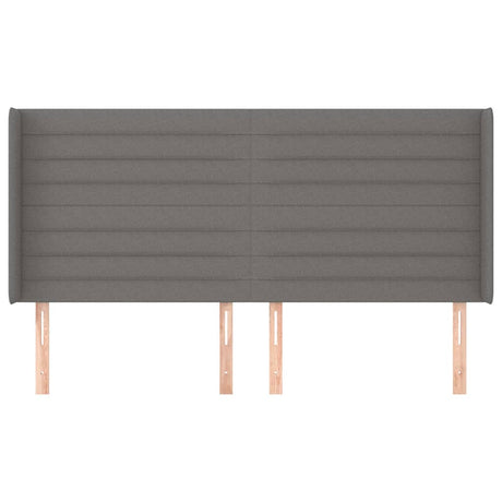 Vidaxl hoofdbord met randen 203x16x118 128 cm stof donkergrijs