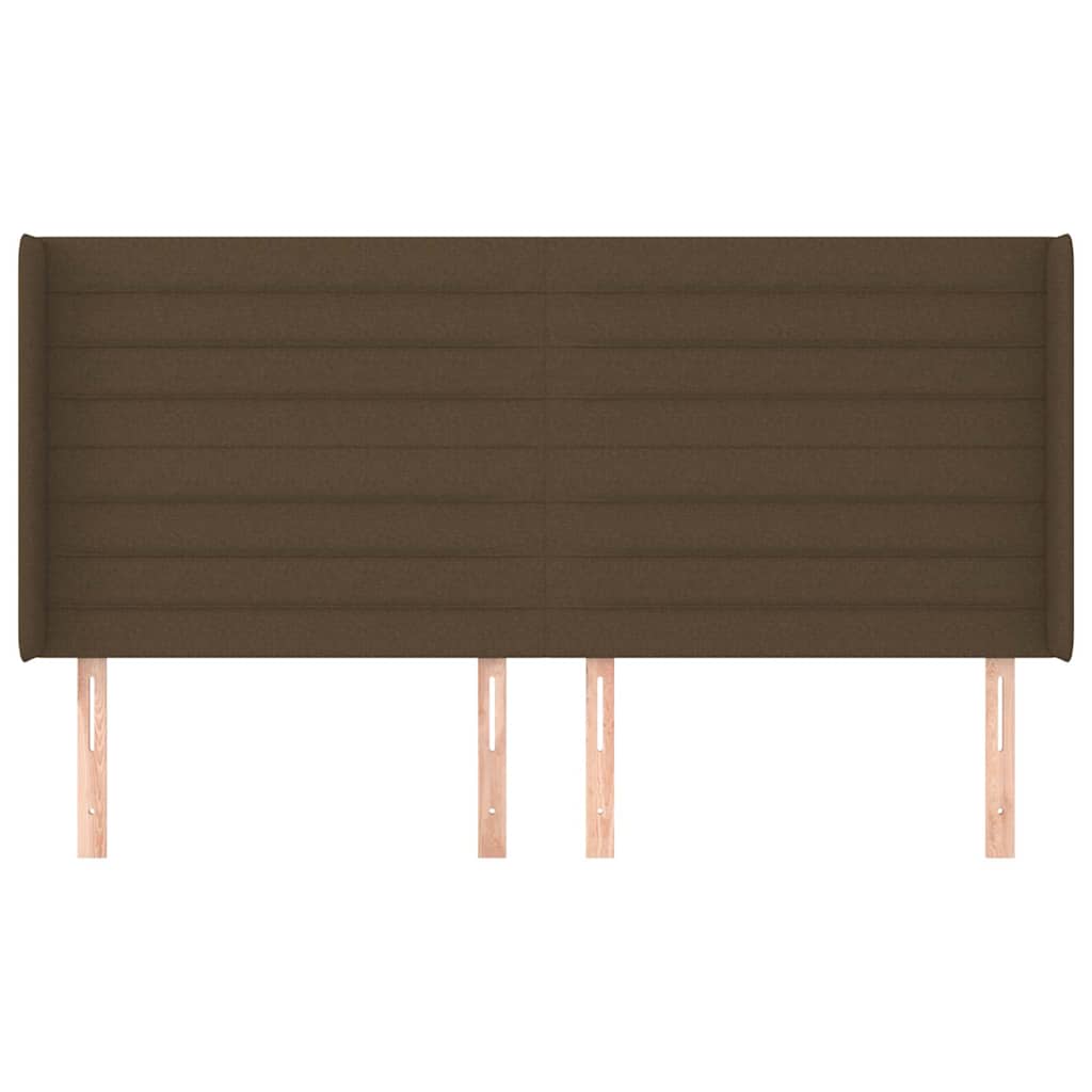 Vidaxl hoofdbord met randen 203x16x118 128 cm stof donkerbruin