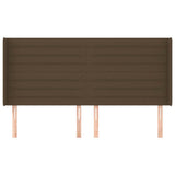 Vidaxl hoofdbord met randen 203x16x118 128 cm stof donkerbruin