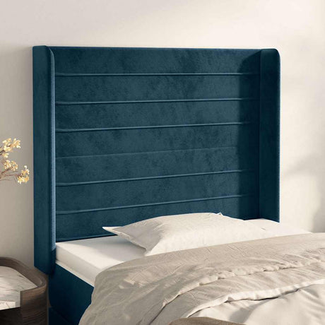 Vidaxl hoofdbord met randen 83x16x118 128 cm fluweel blauw