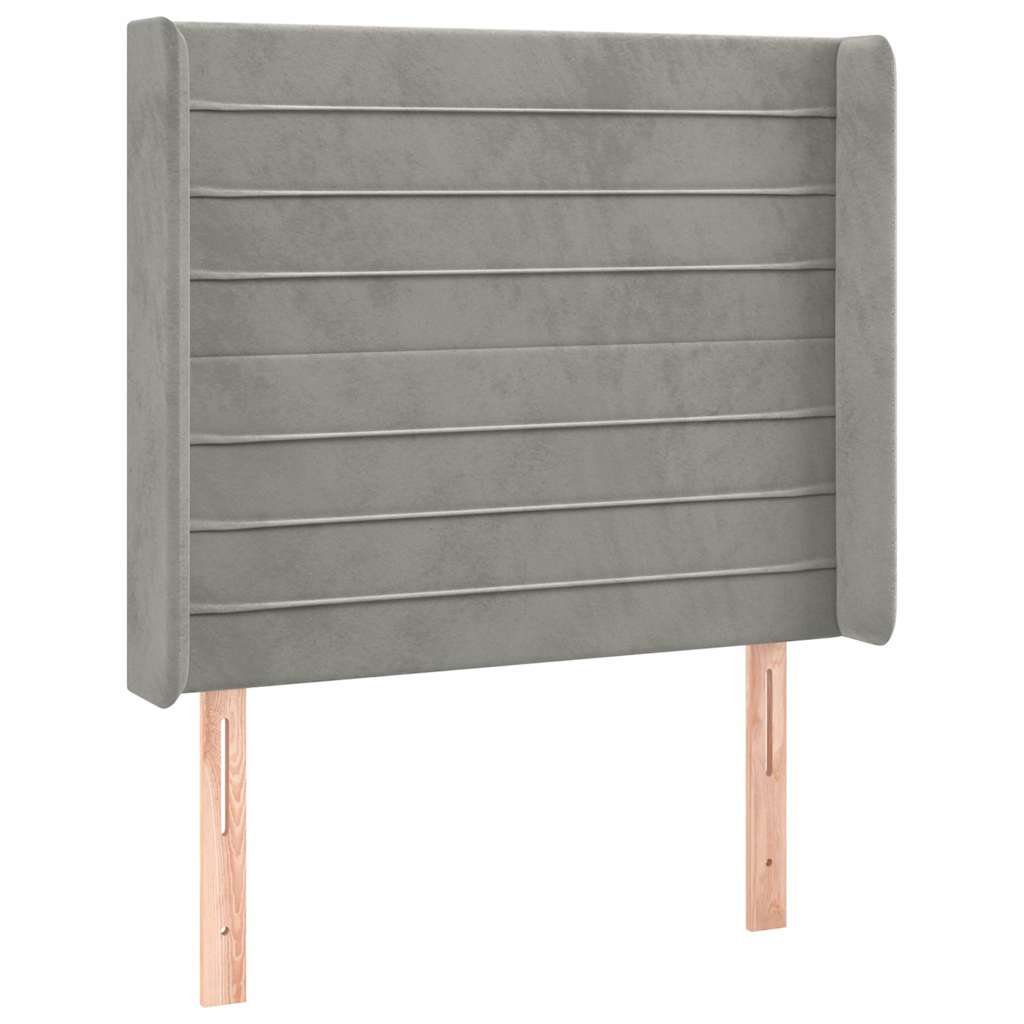 Vidaxl hoofdbord met randen 93x16x118 128 cm fluweel lichtgrijs