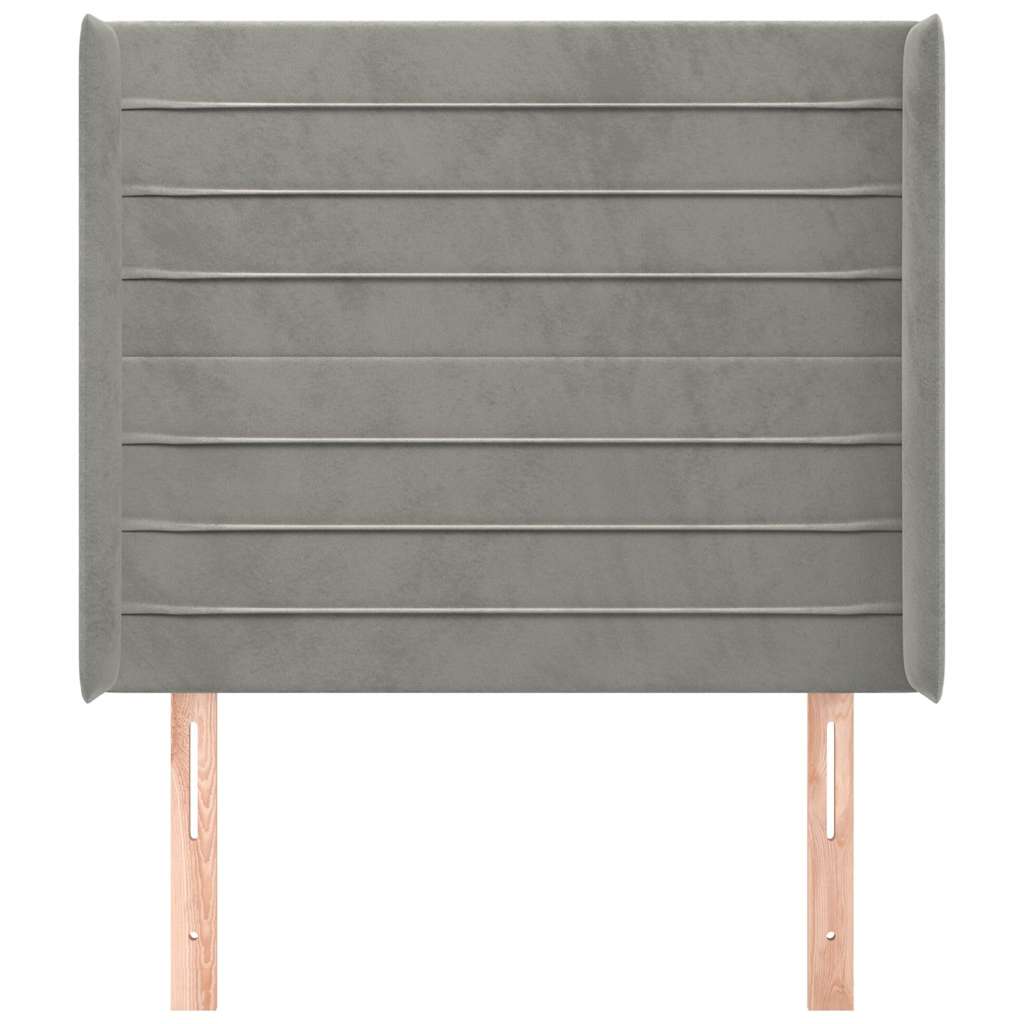 Vidaxl hoofdbord met randen 93x16x118 128 cm fluweel lichtgrijs