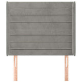 Vidaxl hoofdbord met randen 93x16x118 128 cm fluweel lichtgrijs