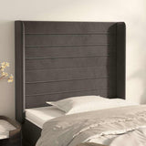 Vidaxl hoofdbord met randen 93x16x118 128 cm fluweel donkergrijs