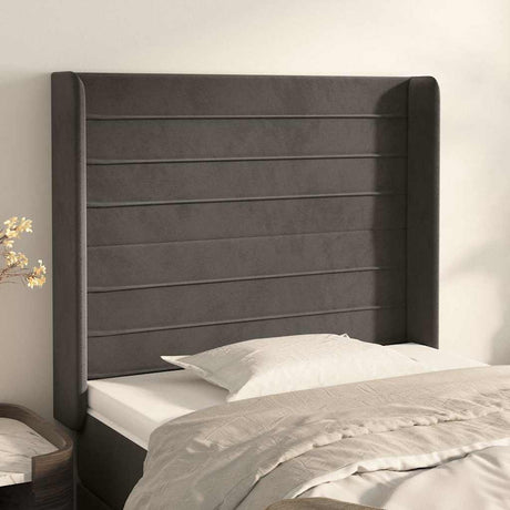 Vidaxl hoofdbord met randen 93x16x118 128 cm fluweel donkergrijs