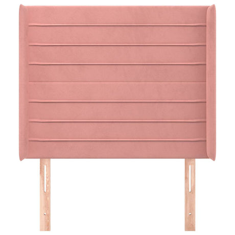 Vidaxl hoofdbord met randen 93x16x118 128 cm fluweel roze