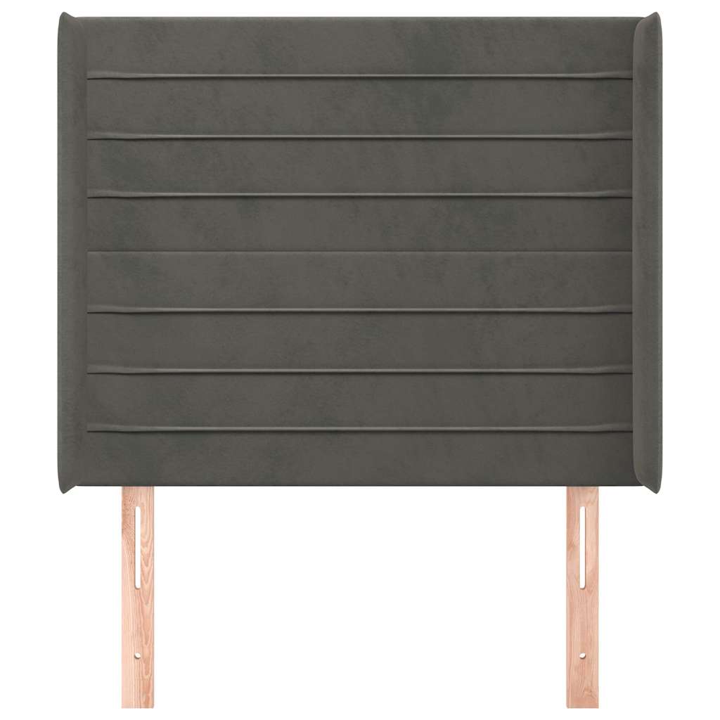 Vidaxl hoofdbord met randen 103x16x118 128 cm fluweel donkergrijs