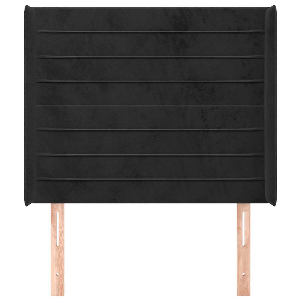 Vidaxl hoofdbord met randen 103x16x118 128 cm fluweel zwart