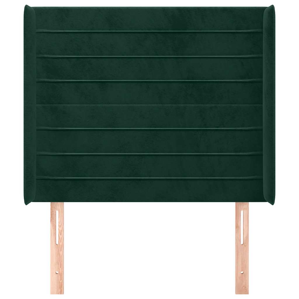 Vidaxl hoofdbord met randen 103x16x118 128 cm fluweel donkergroen