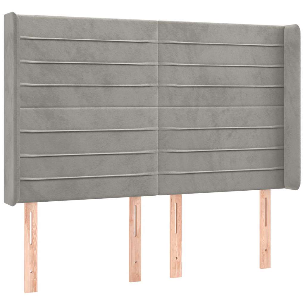 Vidaxl hoofdbord met randen 147x16x118 128 cm fluweel lichtgrijs