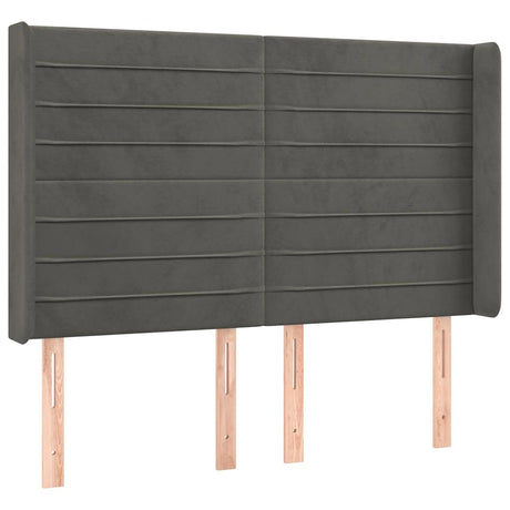 Vidaxl hoofdbord met randen 147x16x118 128 cm fluweel donkergrijs