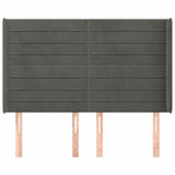 Vidaxl hoofdbord met randen 147x16x118 128 cm fluweel donkergrijs