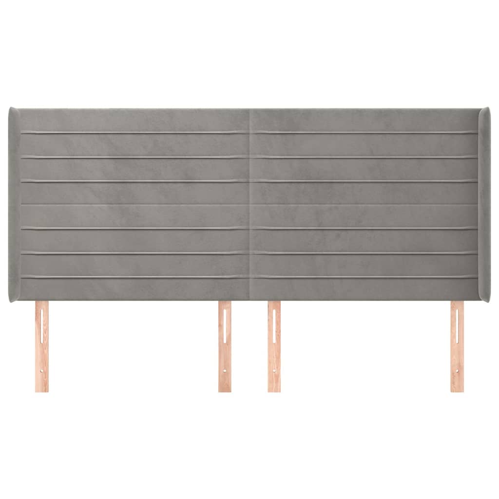 Vidaxl hoofdbord met randen 163x16x118 128 cm fluweel lichtgrijs