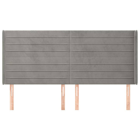 Vidaxl hoofdbord met randen 163x16x118 128 cm fluweel lichtgrijs