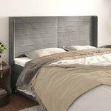 Vidaxl hoofdbord met randen 163x16x118 128 cm fluweel lichtgrijs