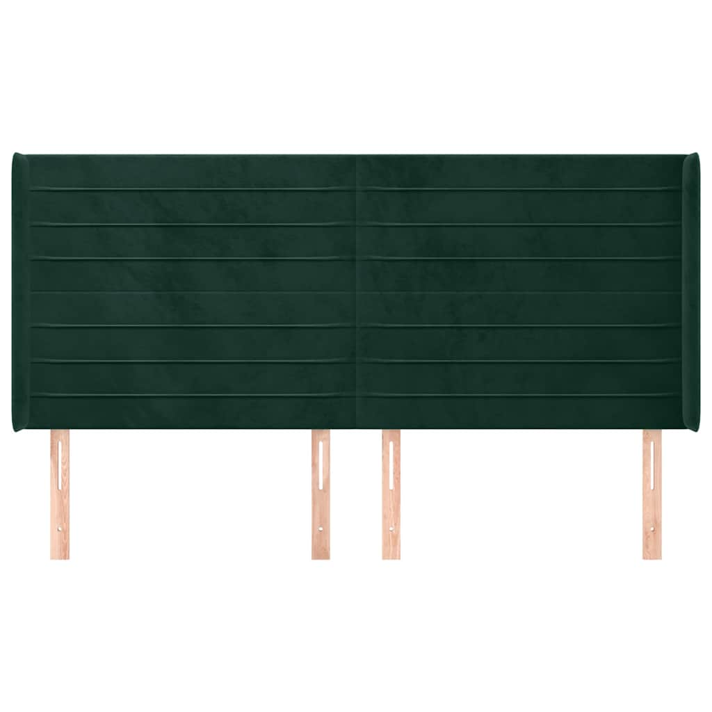 Vidaxl hoofdbord met randen 163x16x118 128 cm fluweel donkergroen